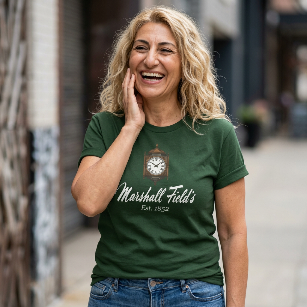 Marshall Field's T-Shirt, Vintage Chicago Tee, The Great Clock State Street, Historic Department Store Gift, Est 1852 Graphic Shirt