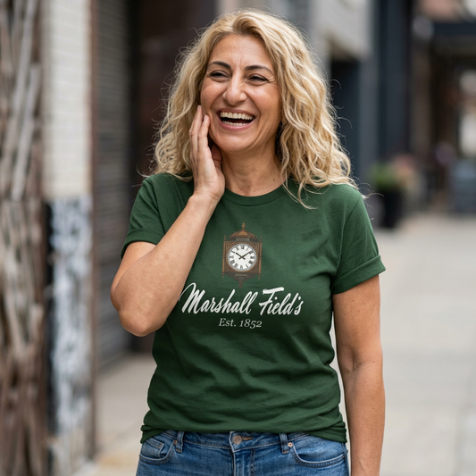 Marshall Field's T-Shirt, Vintage Chicago Tee, The Great Clock State Street, Historic Department Store Gift, Est 1852 Graphic Shirt