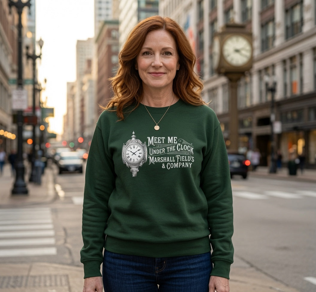 Marshall Field's Under the Clock Sweatshirt | Vintage Chicago Nostalgia Crewneck | Meet Me Under The Clock Shirt |  Classic Chicago